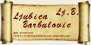 Ljubica Barbulović vizit kartica